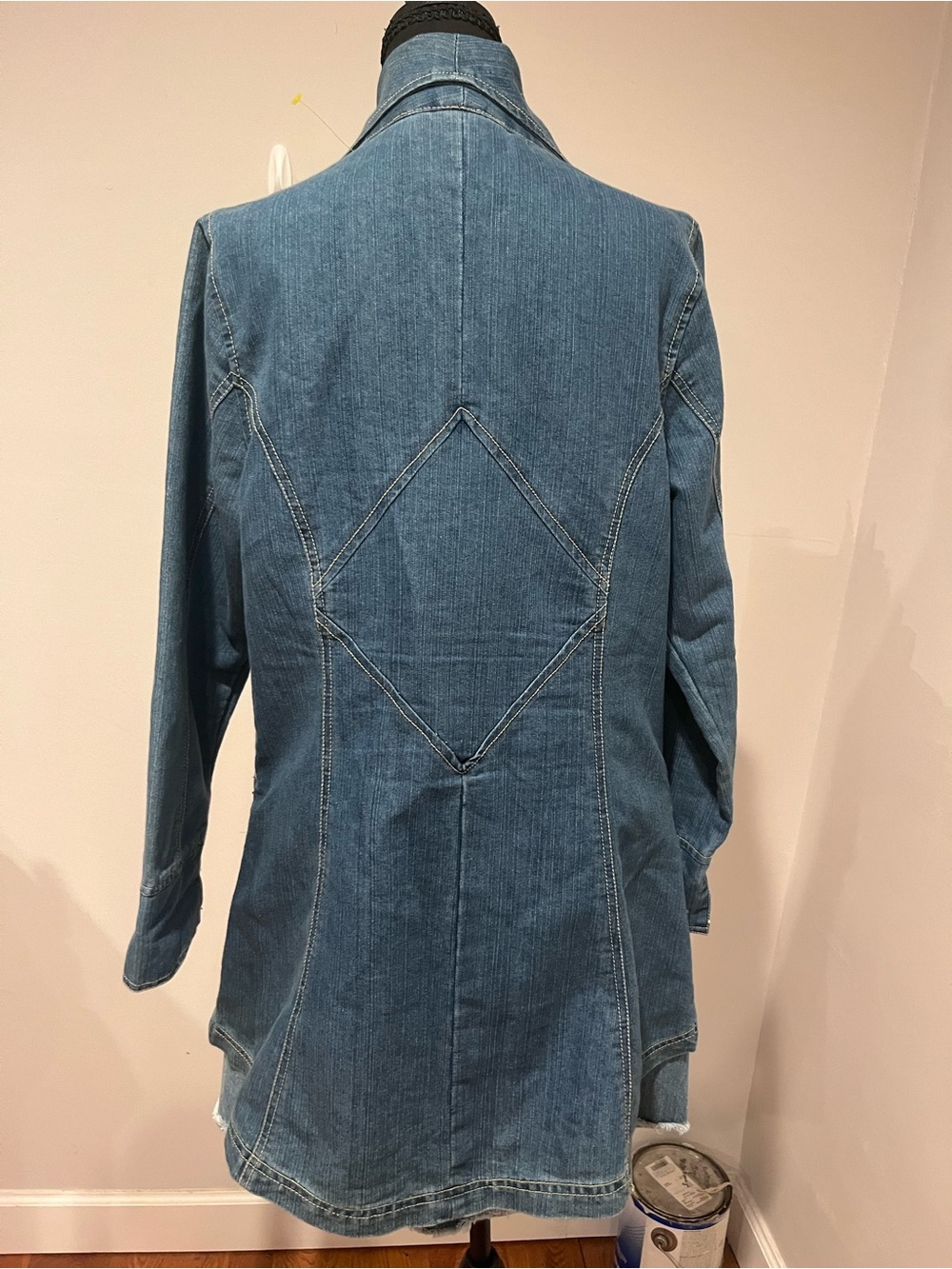 Embroidered Denim Zip-Up Jacket - Picture 2 of 9